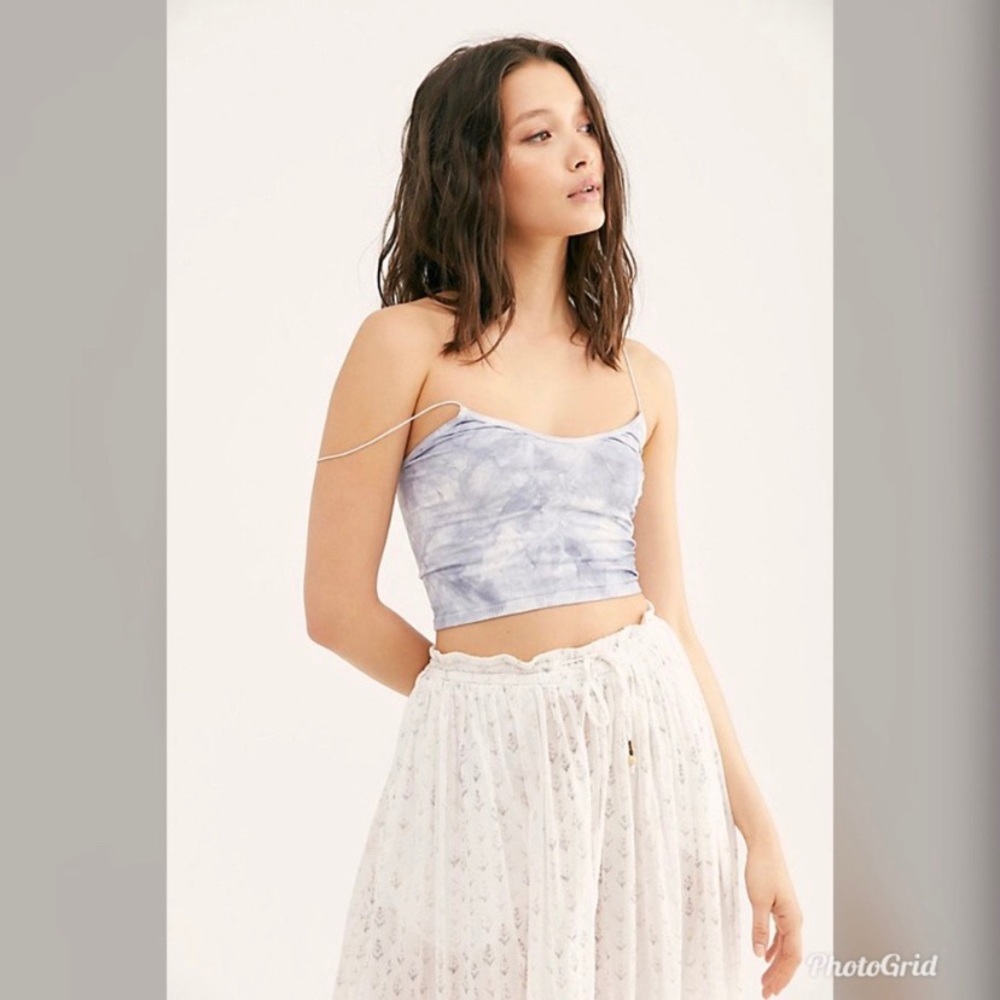 Free People || Washed Blue-Gray Tie Dye Brami - Picture 2 of 3